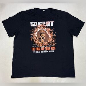 50 Cent The Final Lap Tour Graphic T-Shirt Men 3XL Black Short Sleeve Music